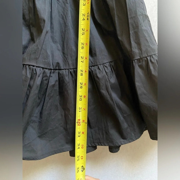 MICHAEL KORS Black Stretch Cotton Poplin Puff-Sleeve Dress Sz XXS - Picture 11 of 13